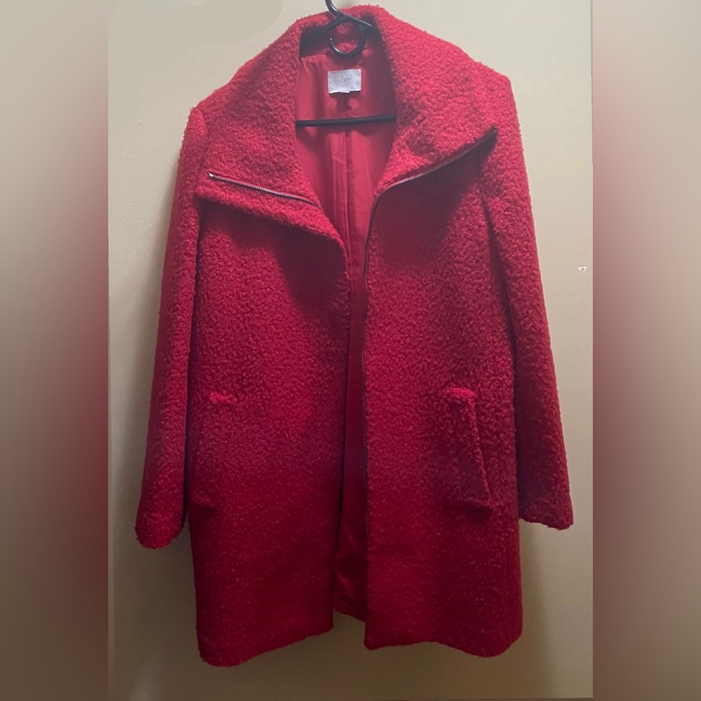 Red Loft Wool Coat Size Large